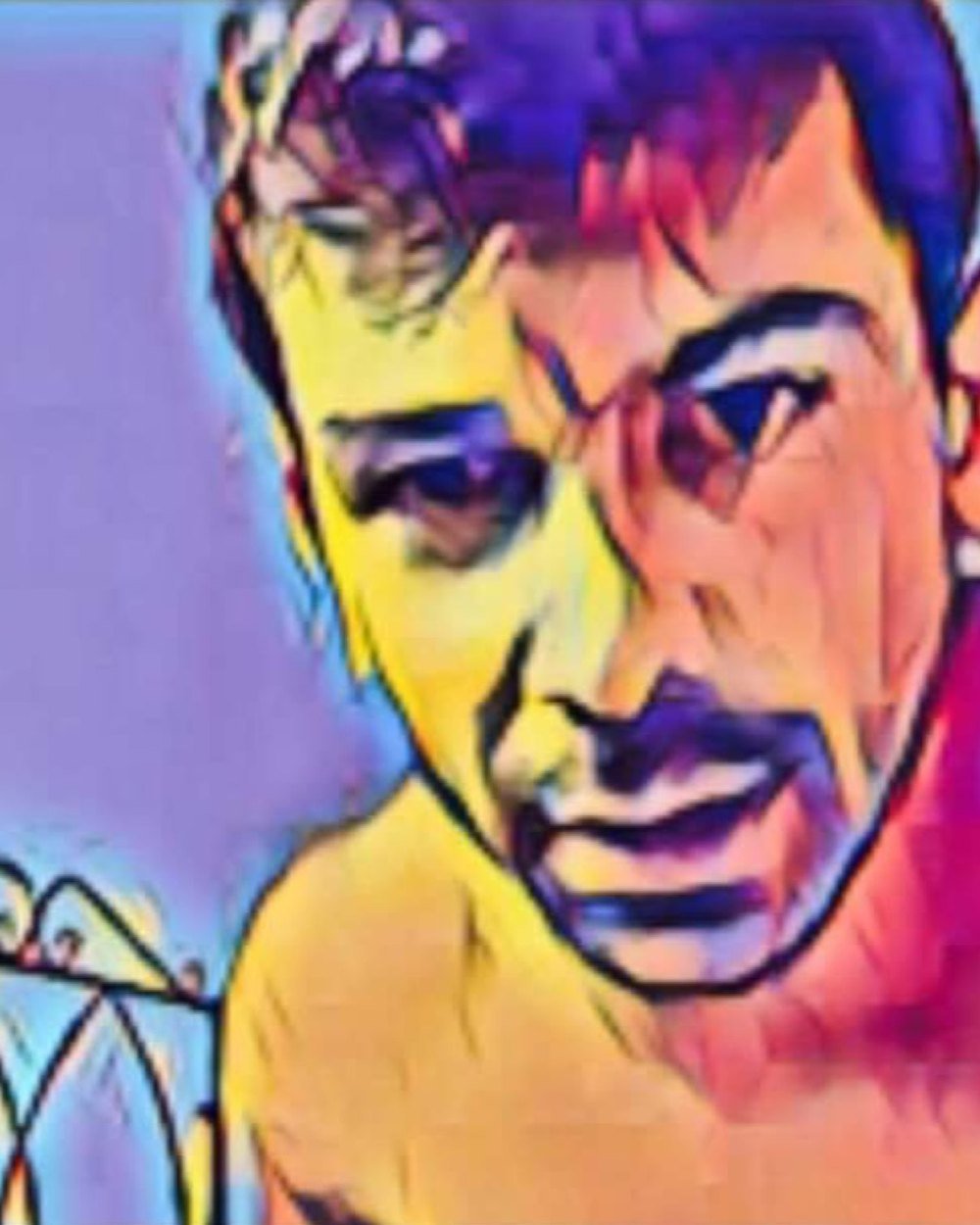Ritratto di Umberto Ruggeri, rielaborato a colori pieni